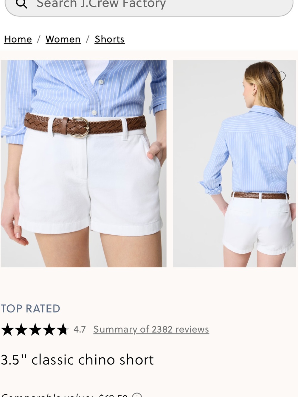 J crew chino short